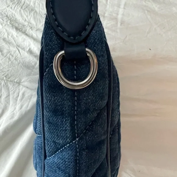 Coach Carmen Mini Denim Quilted Hobo/Crossbody Bag - Picture 7 of 13